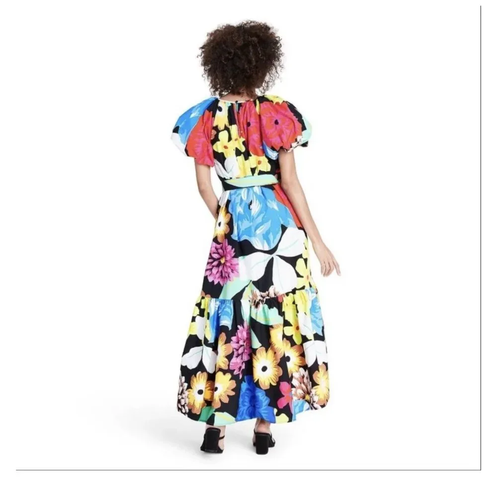 NWT Christopher John Rogers x Target Floral Puff Sleeve Dress High Low Large - Picture 6 of 15